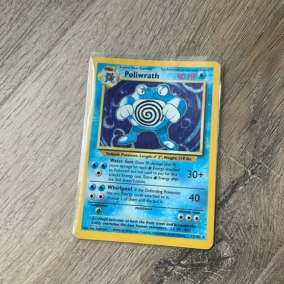 Pokémon base set Poliwrath holographic card - Picture 1 of 2